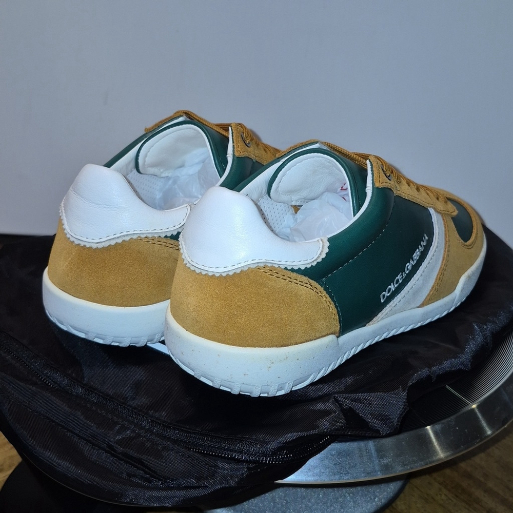 Dolce & Gabbana Low Profile Trainers Tan Suede & Green Leather. sz.8. (#1742) - Picture 5 of 16